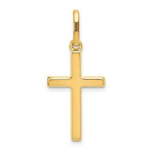 14k Yellow Gold, Hollow, Latin Cross Pendant